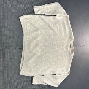 Vince Camuto Womens Medium Beige Pullover Sweater With Ribbed Details